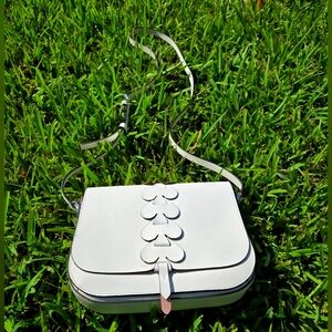 Kate Spade White Nadine Woven Spade Crossbody